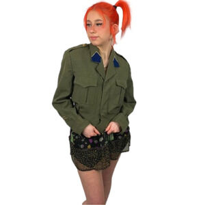 Super Cool Women's Green Military Style Blazer